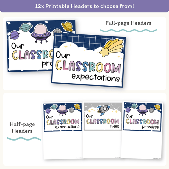 Classroom Rules and Expectations Posters - Dreamy Space Decor - Miss Jacobs Little Learners