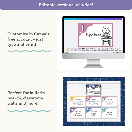 Classroom Rules and Expectations Posters - Dreamy Space Decor - Miss Jacobs Little Learners