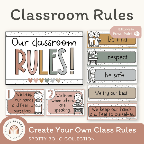 Classroom Rules and Expectations Posters - Spotty Boho Decor – Miss ...