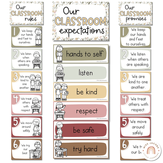 Classroom Rules Posters | Australiana Classroom Decor Theme | Editable - Miss Jacobs Little Learners