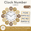 Clock Labels - Daisy Gingham Neutrals Decor - Miss Jacobs Little Learners