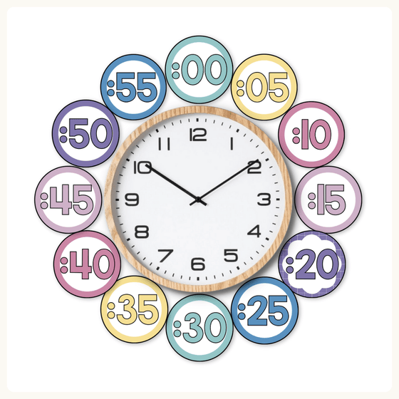 Clock Number Labels - Dreamy Space Theme Classroom Decor - Miss Jacobs Little Learners