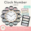 Clock Number Labels - Pastel Composition Notebook Classroom Decor - Miss Jacobs Little Learners