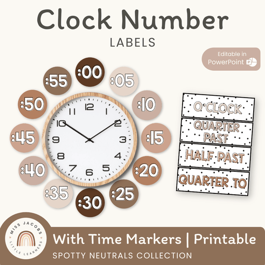 CLOCK NUMBER LABELS | SPOTTY NEUTRALS