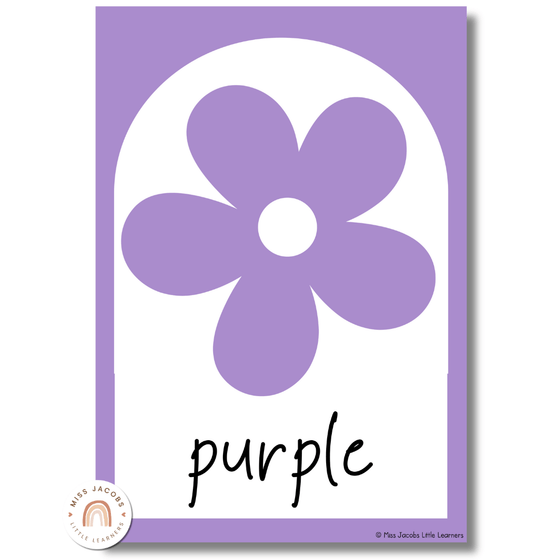 Color Posters | Daisy Gingham Pastels Classroom Decor | Editable - Miss Jacobs Little Learners