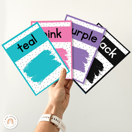 Color Posters - Spotty Pastel Classroom Decor - Miss Jacobs Little Learners