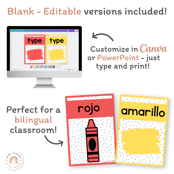 Color Posters - Spotty Pastel Classroom Decor - Miss Jacobs Little Learners