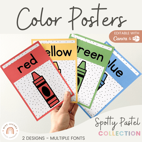 Color Posters - Spotty Pastel Classroom Decor