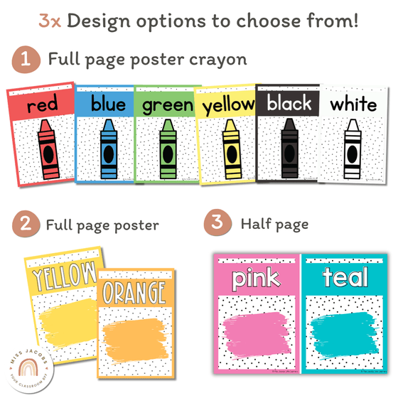 Color Posters | Spotty Pastels Classroom Decor | Editable - Miss Jacobs Little Learners