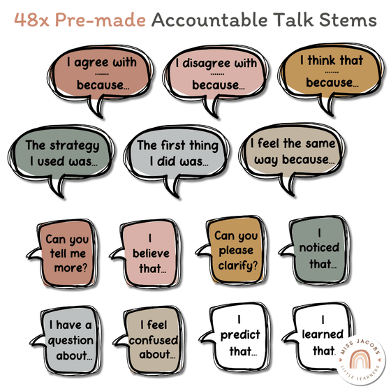 Conversation Starters - Boho Neutrals Classroom Decor - Miss Jacobs Little Learners