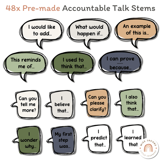 Conversation Starters - Boho Plants Classroom Decor - Miss Jacobs Little Learners