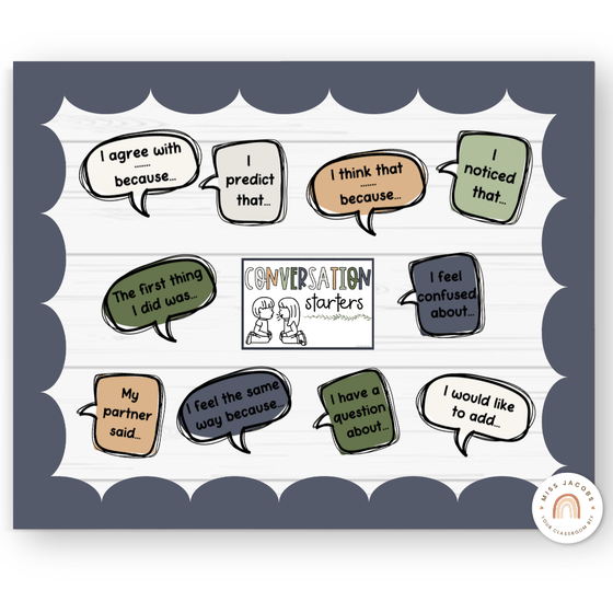 Conversation Starters - Boho Plants Classroom Decor - Miss Jacobs Little Learners