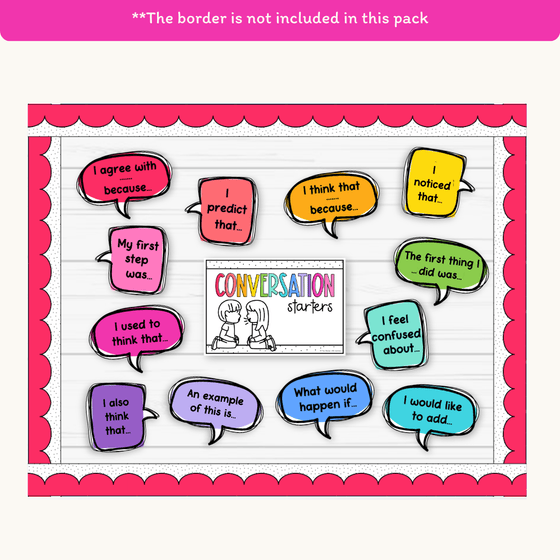 Conversation Starters - Bright Classroom Decor - Miss Jacobs Little Learners