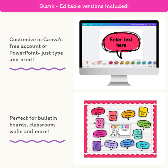 Conversation Starters - Bright Classroom Decor - Miss Jacobs Little Learners