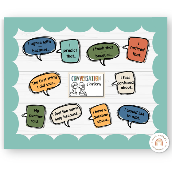 Conversation Starters - Cute Jungle Animals Classroom Decor - Miss Jacobs Little Learners