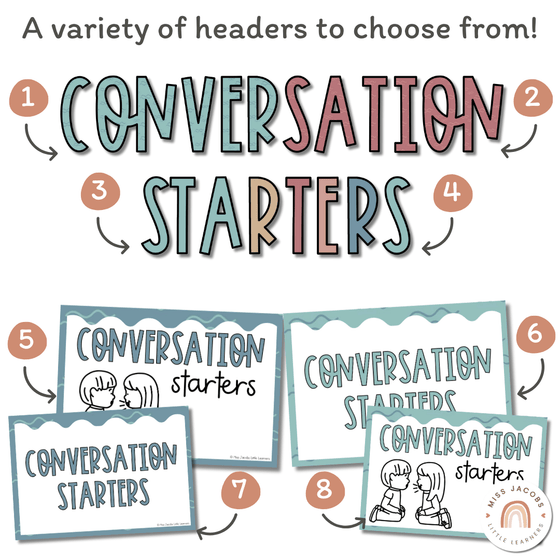 Conversation Starters - Cute Sea Life Classroom Decor - Miss Jacobs Little Learners