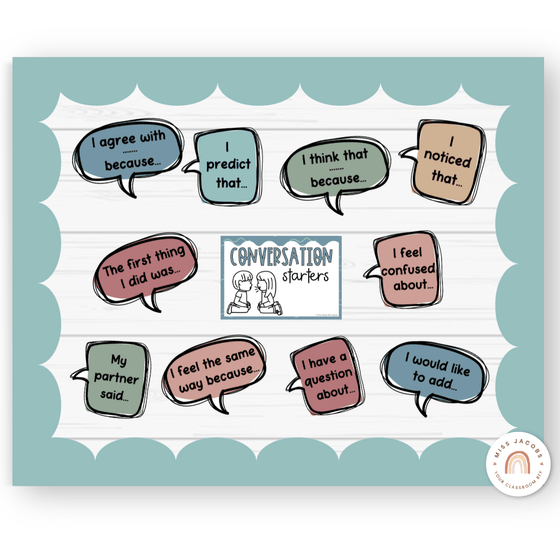 Conversation Starters - Cute Sea Life Classroom Decor - Miss Jacobs Little Learners