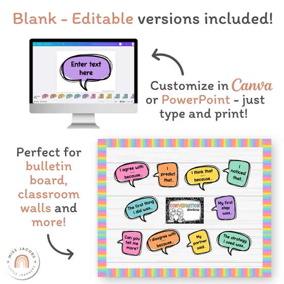 Conversation Starters - Cutesy Classroom Decor - Miss Jacobs Little Learners