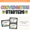 Conversation Starters - Cutesy Composition Notebook English Decor - Miss Jacobs Little Learners