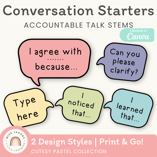 Conversation Starters - Cutesy Pastel English Decor