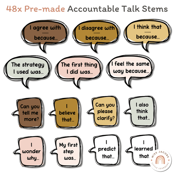 Conversation Starters - Daisy Gingham Neutrals Classroom Decor - Miss Jacobs Little Learners