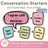 Conversation Starters - Daisy Gingham Pastels Classroom Decor - Miss Jacobs Little Learners