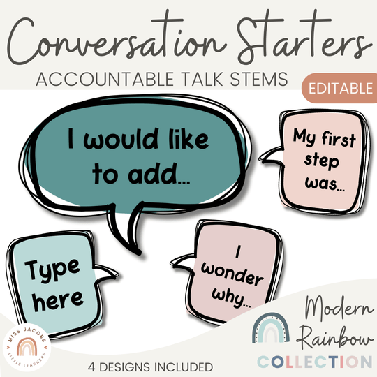 Conversation Starters - Rainbow Calm Colors Decor