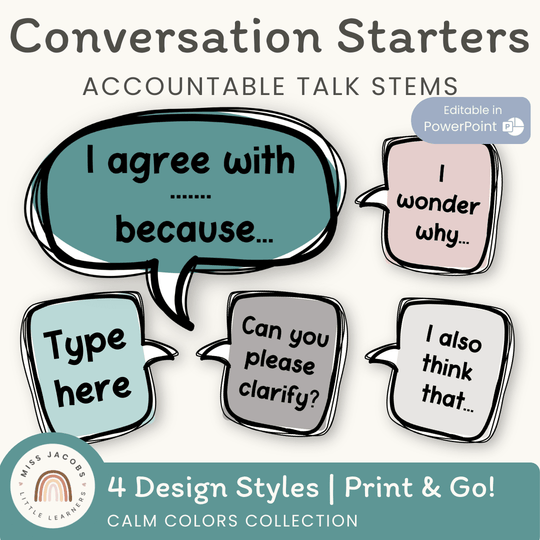 Conversation Starters - Calm Colors English Decor