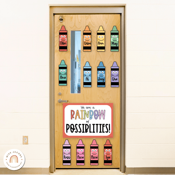 Crayons Door Display Classroom Decor - Miss Jacobs Little Learners