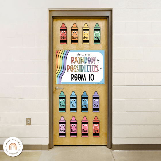 Crayons Door Display Classroom Decor - Miss Jacobs Little Learners