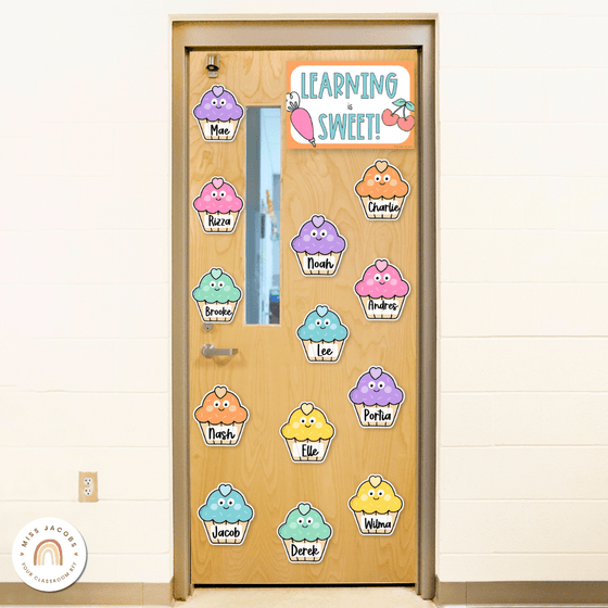 Cupcake Door Display Classroom Decor - Miss Jacobs Little Learners