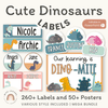Cute Dinosaurs Classroom Labels Bundle - Editable Organization Tags & Posters - Miss Jacobs Little Learners