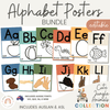 Cute Jungle Animals Alphabet Posters Bundle with ASL & Auslan Alphabet - Miss Jacobs Little Learners