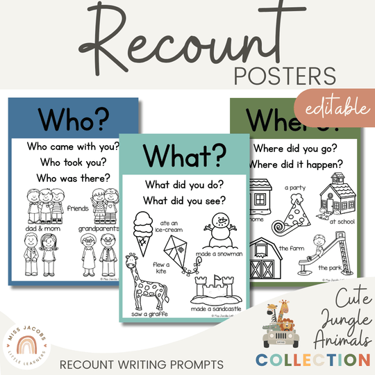 Recount Posters - Cute Jungle Animals Theme