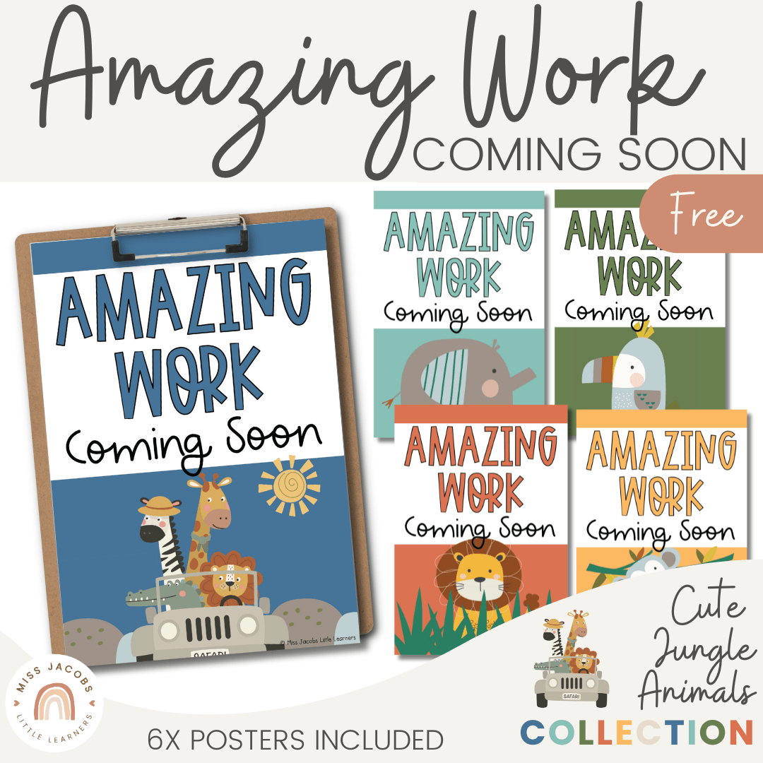 Amazing Work Coming Soon Posters | Cute Jungle Animals amazing-work-coming-soon-posters-cute-jungle-animals