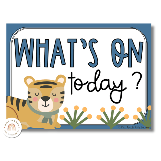 Cute Jungle Safari Animals Visual Timetable and Daily Schedule - Miss Jacobs Little Learners