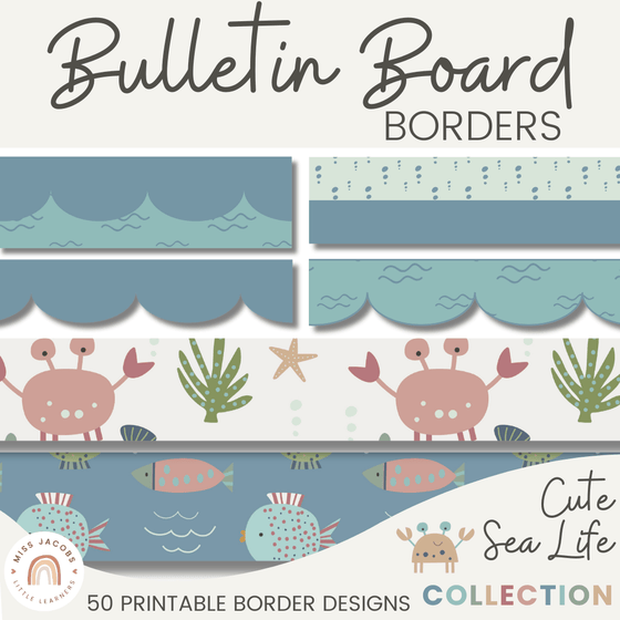 Cute Sea Life Bulletin Board Borders - Miss Jacobs Little Learners