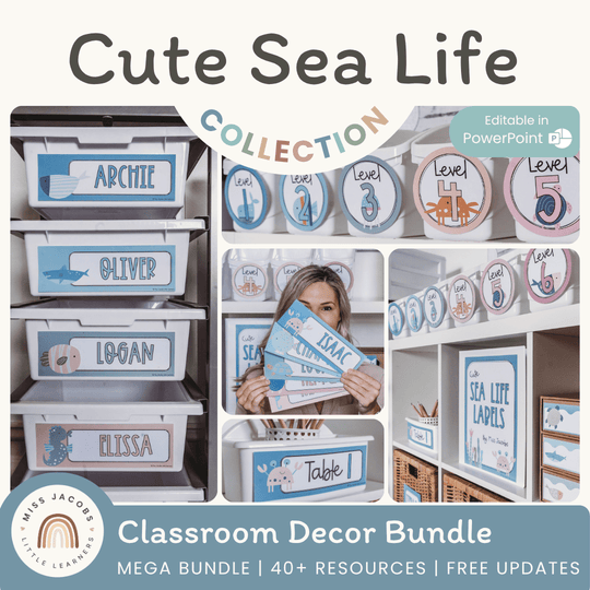 Cute Sea Life Classroom Decor Bundle