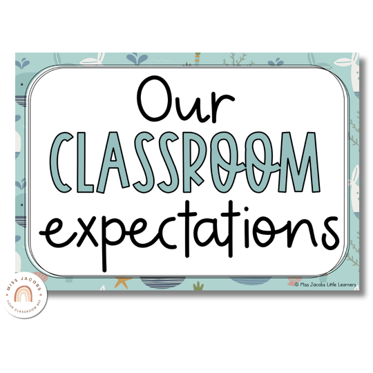 Classroom Rules and Expectations Posters - Cute Sea Life