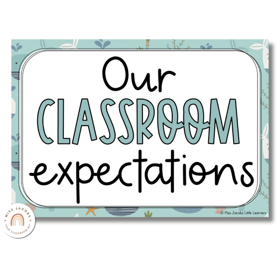 Cute Sea Life Classroom Rules Posters - Miss Jacobs Little Learners