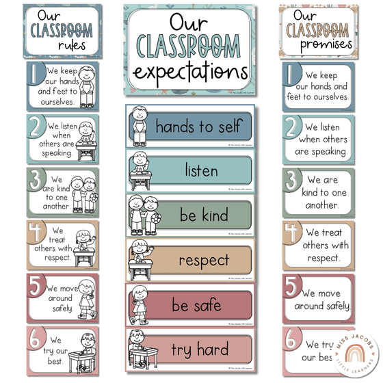 Cute Sea Life Classroom Rules Posters - Miss Jacobs Little Learners