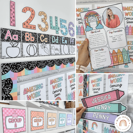 Cutesy Composition Notebook Classroom Decor Bundle - Miss Jacobs Little Learners