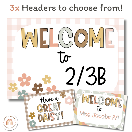 Daisy Door Display or Bulletin Board | Daisy Gingham Classroom Decor - Miss Jacobs Little Learners