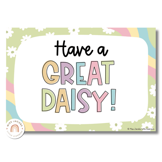 Daisy Door Display or Bulletin Board | Daisy Gingham Classroom Decor | Editable - Miss Jacobs Little Learners