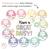 Daisy Door Display or Bulletin Board | Daisy Gingham Classroom Decor ...