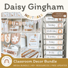 Daisy Gingham Neutrals Classroom Decor Bundle - Miss Jacobs Little Learners
