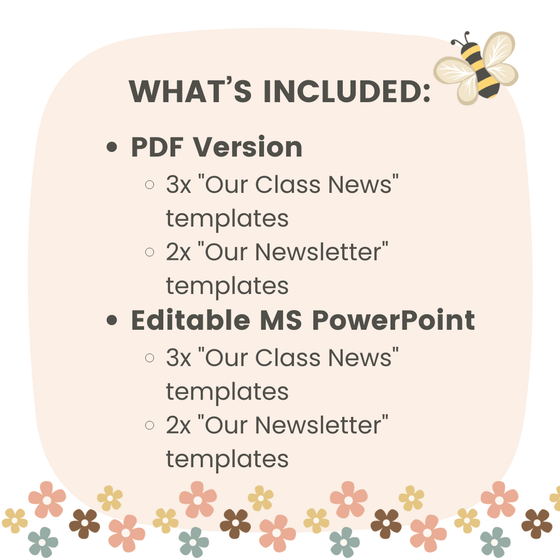 Daisy Gingham Neutrals Classroom Newsletter Templates - Miss Jacobs Little Learners