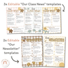 Daisy Gingham Neutrals Classroom Newsletter Templates - Miss Jacobs Little Learners