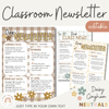 Daisy Gingham Neutrals Classroom Newsletter Templates - Miss Jacobs Little Learners