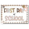 Daisy Gingham Neutrals First Day of School Signs - Miss Jacobs Little Learners